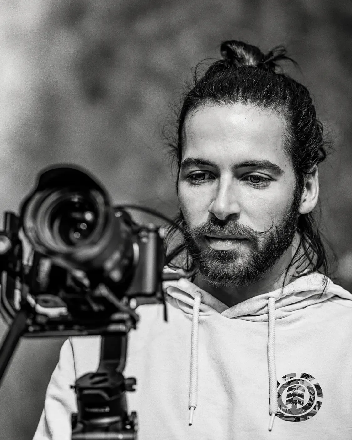 Portrait de Robin Miché en noir et blanc